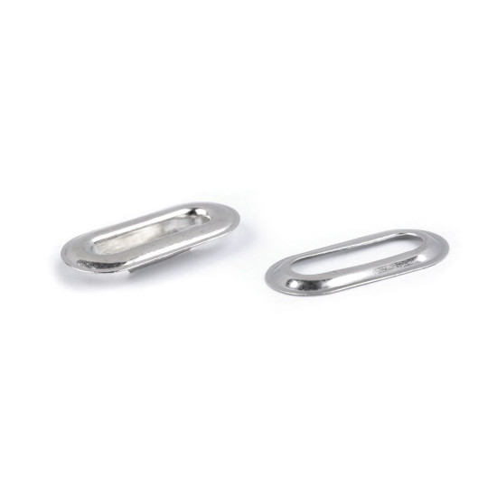 Oczka metalowe z podkładką owal 4x16 mm - Nikiel (50 Pary) Oczka metalowe z podkładką owal 4x16 mm - Nikiel (50 Pary)