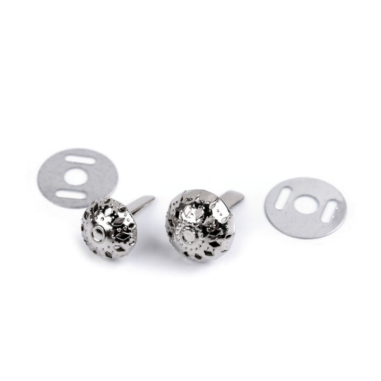 Dvojnôžkový klinec / kovové nožičky na kabelky filigrán ø10 mm; 12 mm - Nikel (50 Sady) Dvojnôžkový klinec / kovové nožičky na kabelky filigrán ø10 mm; 12 mm - Nikel (50 Sady)
