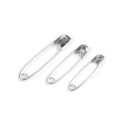 Épingles à nourrice, assortiment de tailles - Nickel (144 Bottes)