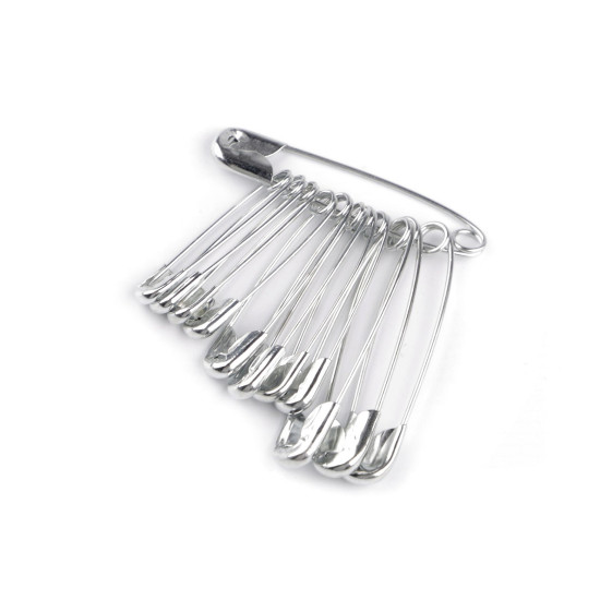 Épingles à nourrice, assortiment de tailles - Nickel (72 Bottes) Épingles à nourrice, assortiment de tailles - Nickel (72 Bottes)