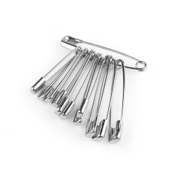 Épingles à nourrice, assortiment de tailles - Nickel (1 Botte)
