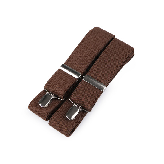 Trouser braces / suspenders width 3.5 cm length 125 cm x-back - Pink-purple (1 Piece)
