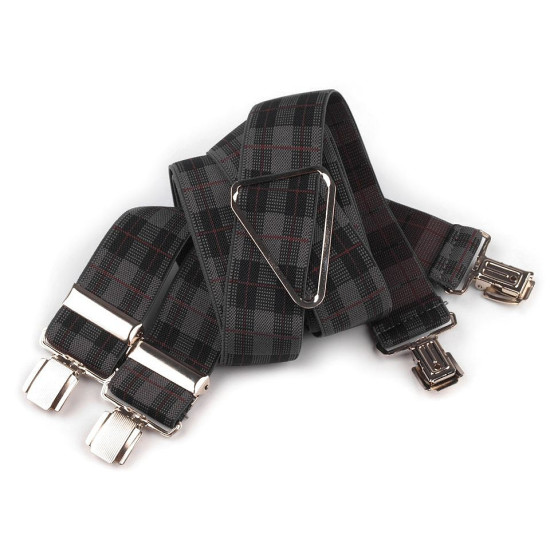 Trouser braces / suspenders width 3.5 cm length 125 cm x-back - Pink-purple (1 Piece)