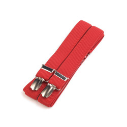 Trouser braces / suspenders width 2.5 cm length 125 cm x-back - Red (1 Piece)