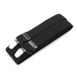 Trouser braces / suspenders width 3 cm length 125 cm x-back - Black (1 Piece)