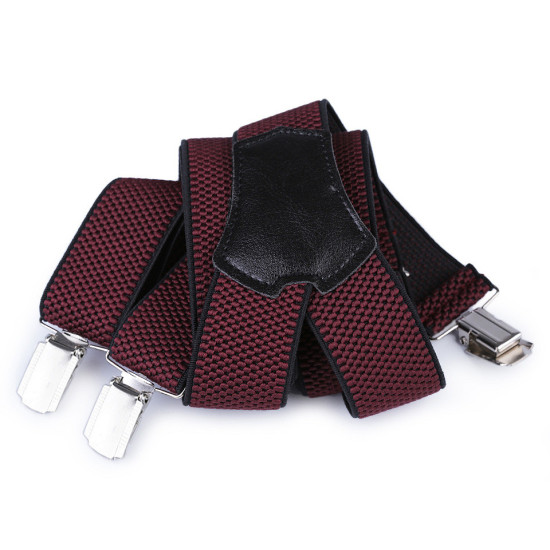 Trouser braces / suspenders width 3.5 cm length 120 cm y-back - Red (1 Piece) Trouser braces / suspenders width 3.5 cm length 120 cm y-back - Red (1 Piece)