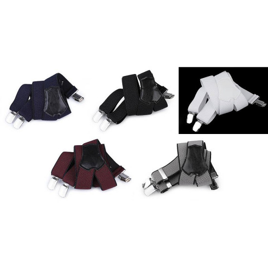 Trouser braces / suspenders width 3.5 cm length 120 cm y-back - Red (1 Piece) Trouser braces / suspenders width 3.5 cm length 120 cm y-back - Red (1 Piece)
