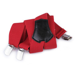Trouser braces / suspenders width 3.5 cm length 120 cm y-back - Red (1 Piece)