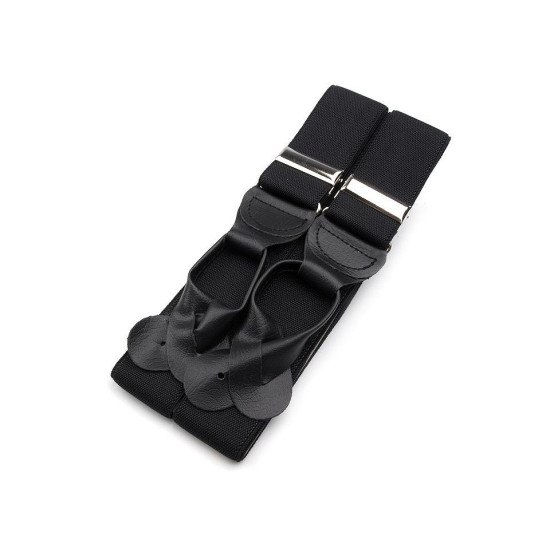 Trouser braces / suspenders width 3.5 cm length 120 cm y-back - Black (1 Piece) Trouser braces / suspenders width 3.5 cm length 120 cm y-back - Black (1 Piece)