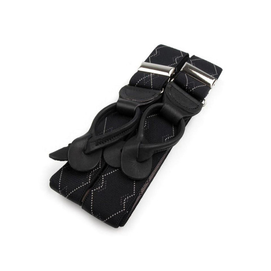 Trouser braces / suspenders width 3.5 cm length 120 cm y-back - Black (1 Piece) Trouser braces / suspenders width 3.5 cm length 120 cm y-back - Black (1 Piece)