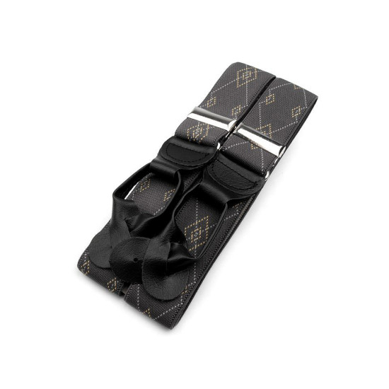 Trouser braces / suspenders width 3.5 cm length 120 cm y-back - Black (1 Piece) Trouser braces / suspenders width 3.5 cm length 120 cm y-back - Black (1 Piece)