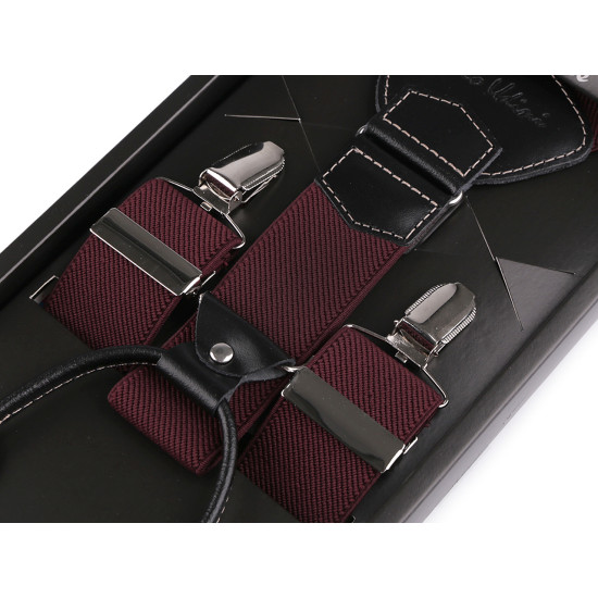 Trouser braces / suspenders in box - Red (1 Piece) Trouser braces / suspenders in box - Red (1 Piece)