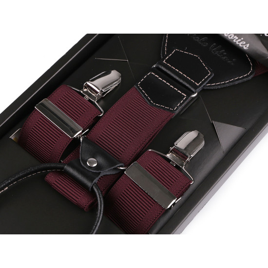 Trouser braces / suspenders in box - Red (1 Piece) Trouser braces / suspenders in box - Red (1 Piece)