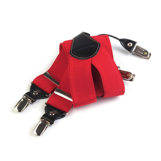 Trouser braces / suspenders in box - Red (1 Piece) Trouser braces / suspenders in box - Red (1 Piece)