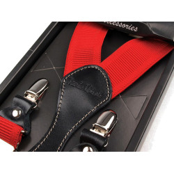 Trouser braces / suspenders in box - Red (1 Piece)