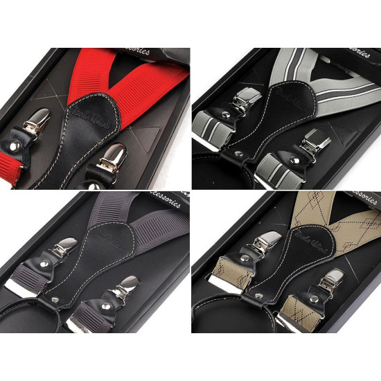 Trouser braces / suspenders in box - Red (1 Piece) Trouser braces / suspenders in box - Red (1 Piece)