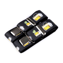 Trouser braces / suspenders, beer - Black (1 Piece)