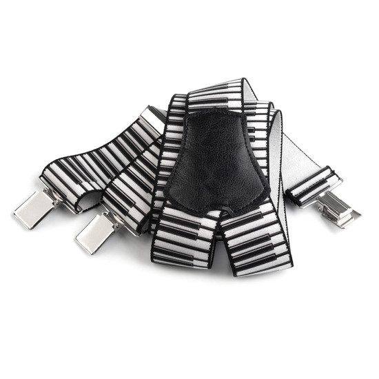 Trouser braces / suspenders musical width 4 cm length 120 cm - Red (1 Piece) Trouser braces / suspenders musical width 4 cm length 120 cm - Red (1 Piece)