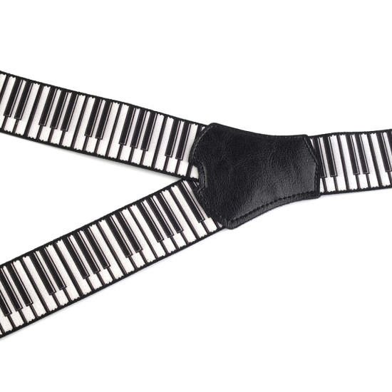 Trouser braces / suspenders musical width 4 cm length 120 cm - Red (1 Piece) Trouser braces / suspenders musical width 4 cm length 120 cm - Red (1 Piece)
