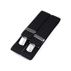 Children trouser braces / suspenders width 3.5 cm length 120 cm - Black (1 Piece)