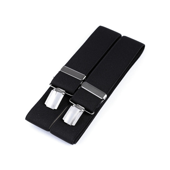 Children trouser braces / suspenders width 3.5 cm length 120 cm - Black (1 Piece) Children trouser braces / suspenders width 3.5 cm length 120 cm - Black (1 Piece)