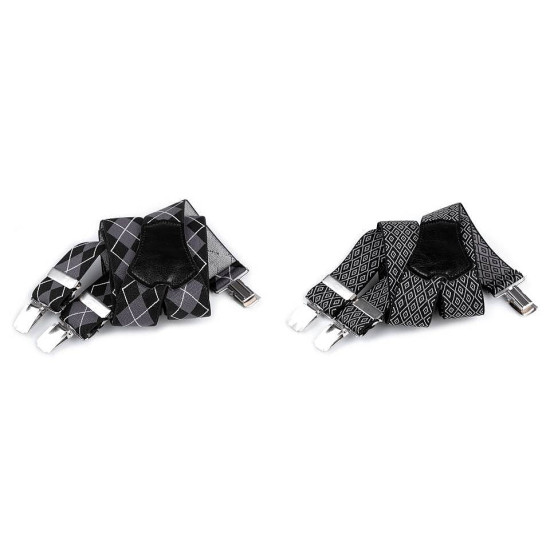 Children trouser bracers / suspenders width 3.5 cm length 120 cm - Mix variations (10 Pieces) Children trouser bracers / suspenders width 3.5 cm length 120 cm - Mix variations (10 Pieces)