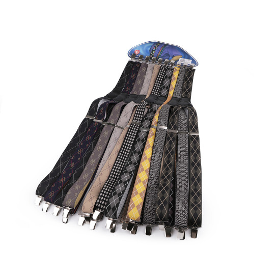 Trouser braces / suspenders width 3.5 cm length 120 cm - Black (1 Piece) Trouser braces / suspenders width 3.5 cm length 120 cm - Black (1 Piece)