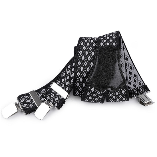 Trouser braces / suspenders width 3.5 cm length 120 cm - Black (1 Piece) Trouser braces / suspenders width 3.5 cm length 120 cm - Black (1 Piece)