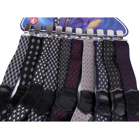 Trouser braces / suspenders width 3.5 cm length 120 cm - Black (1 Piece) Trouser braces / suspenders width 3.5 cm length 120 cm - Black (1 Piece)