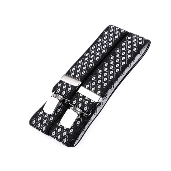 Trouser braces / suspenders width 3.5 cm length 120 cm - Black (1 Piece) Trouser braces / suspenders width 3.5 cm length 120 cm - Black (1 Piece)