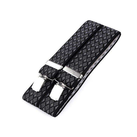 Trouser braces / suspenders width 3.5 cm length 120 cm - Black (1 Piece) Trouser braces / suspenders width 3.5 cm length 120 cm - Black (1 Piece)