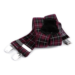 Trouser braces / suspenders width 3.5 cm length 120 cm - Bordeaux (1 Piece)