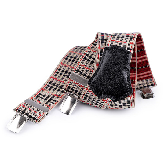 Trouser braces / suspenders width 3.5 cm length 120 cm - Bordeaux (1 Piece) Trouser braces / suspenders width 3.5 cm length 120 cm - Bordeaux (1 Piece)