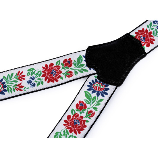Trouser braces / suspenders folklore width 4 cm length 120 cm - Blue (1 Piece) Trouser braces / suspenders folklore width 4 cm length 120 cm - Blue (1 Piece)