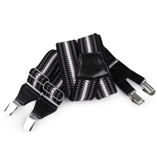 Trouser braces / suspenders width 4 cm length 120 cm - Blue (1 Piece) Trouser braces / suspenders width 4 cm length 120 cm - Blue (1 Piece)