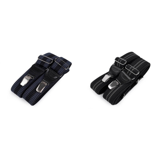 Trouser braces / suspenders width 4 cm length 120 cm - Blue (1 Piece) Trouser braces / suspenders width 4 cm length 120 cm - Blue (1 Piece)