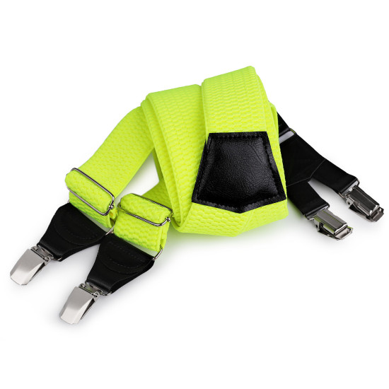 Trouser braces / suspenders neon width 4 cm length 120 cm - Black (1 Piece) Trouser braces / suspenders neon width 4 cm length 120 cm - Black (1 Piece)