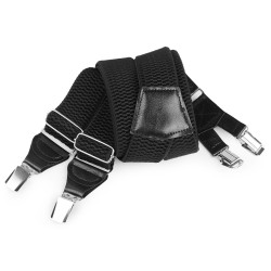 Trouser braces / suspenders neon width 4 cm length 120 cm - Black (1 Piece)