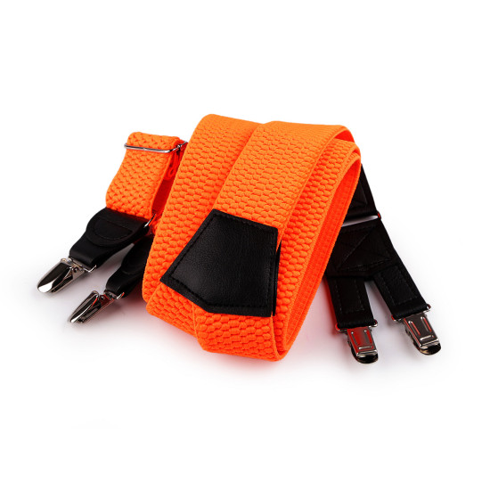 Trouser braces / suspenders neon width 4 cm length 120 cm - Black (1 Piece) Trouser braces / suspenders neon width 4 cm length 120 cm - Black (1 Piece)