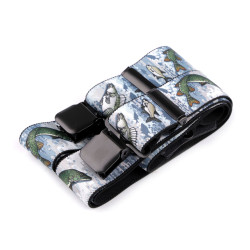 Trouser suspenders fisherman width 4 cm length 120 cm - Blue-grey (1 Piece)