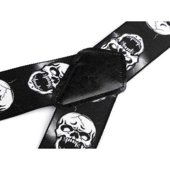 Trouser braces / suspenders width 5 cm length 120 cm biker - Black (1 Piece) Trouser braces / suspenders width 5 cm length 120 cm biker - Black (1 Piece)