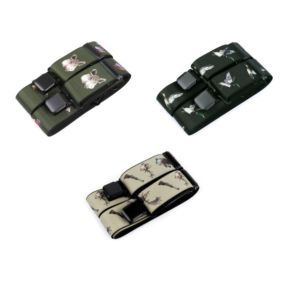 Hunting trouser braces / suspenders width 4 cm length 120 cm - Green (1 Piece) Hunting trouser braces / suspenders width 4 cm length 120 cm - Green (1 Piece)