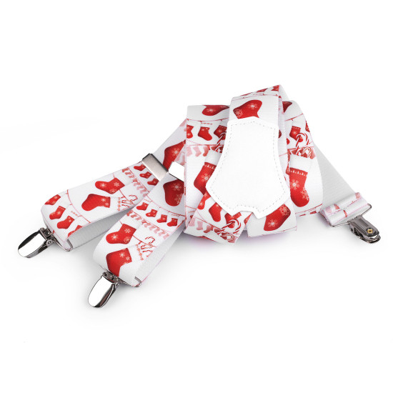 Christmas trouser braces / suspenders width 3.5 cm length 120 cm - Red (1 Piece) Christmas trouser braces / suspenders width 3.5 cm length 120 cm - Red (1 Piece)