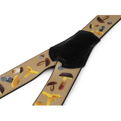 Trouser braces / suspenders, mushroom, width 4 cm, length 120 cm - Beige (1 Piece)