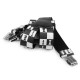 Trouser braces / suspenders, chess, width 4 cm, length 120 cm - Black (1 Piece) Trouser braces / suspenders, chess, width 4 cm, length 120 cm - Black (1 Piece)