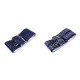 Trouser braces / suspenders, folklore blue print, width 3.5 cm, length 120 cm - Blue dark (1 Piece) Trouser braces / suspenders, folklore blue print, width 3.5 cm, length 120 cm - Blue dark (1 Piece)