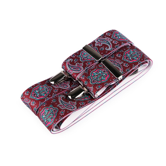 Trouser braces / suspenders, width 3.5 cm length 120 cm - Bordeaux (1 Piece) Trouser braces / suspenders, width 3.5 cm length 120 cm - Bordeaux (1 Piece)