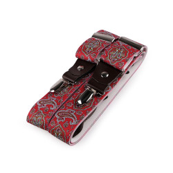 Trouser braces with double fastening, width 3.5 cm, length 120 cm - Red (1 Piece)