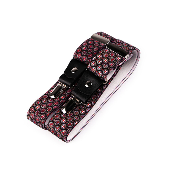 Trouser braces with double fastening, width 3.5 cm, length 120 cm - Red (1 Piece) Trouser braces with double fastening, width 3.5 cm, length 120 cm - Red (1 Piece)