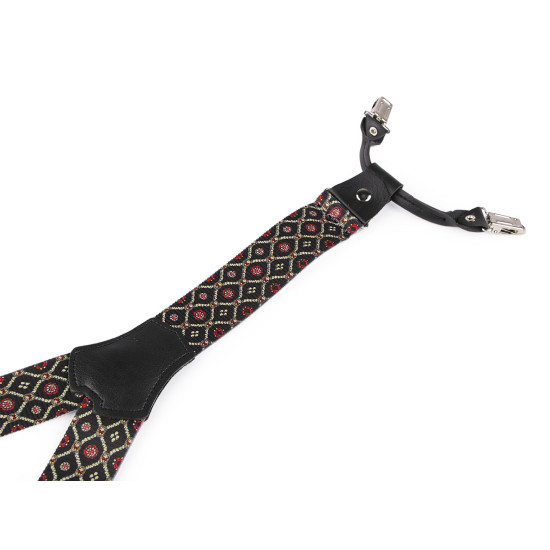 Trouser braces with double fastening, width 3.5 cm, length 120 cm - Red (1 Piece) Trouser braces with double fastening, width 3.5 cm, length 120 cm - Red (1 Piece)